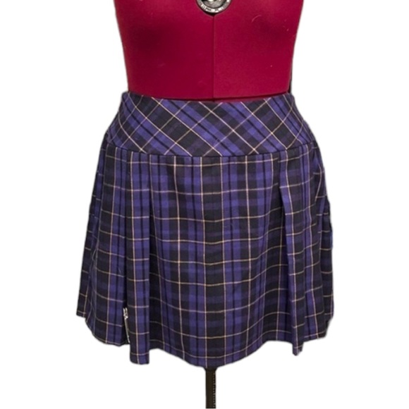 Handmade Wool Plaid Tartan Yoke Skirt - Picture 2 of 8